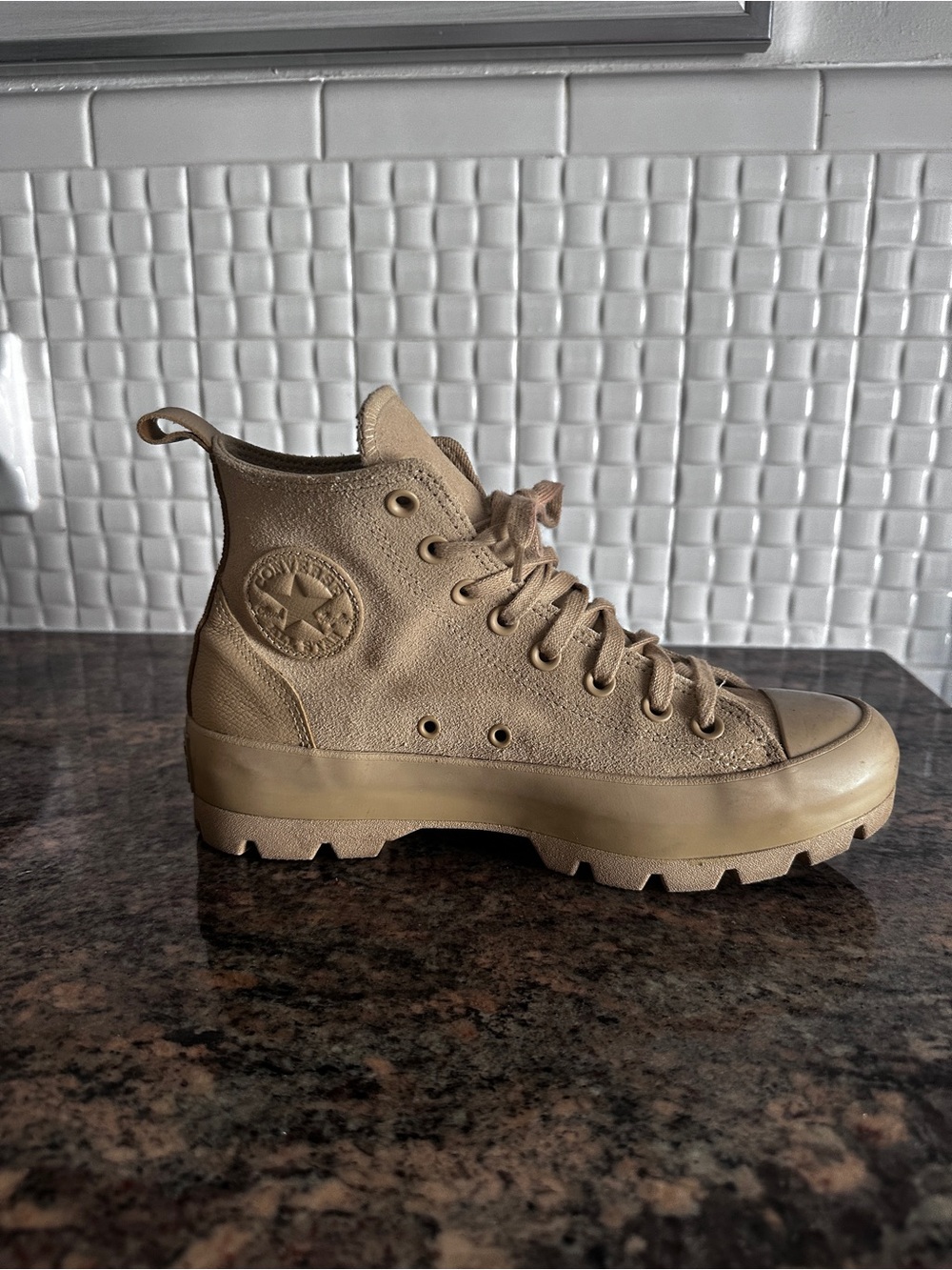 Converse Women’s Lace-Up High-Top Boots in Desert Tan